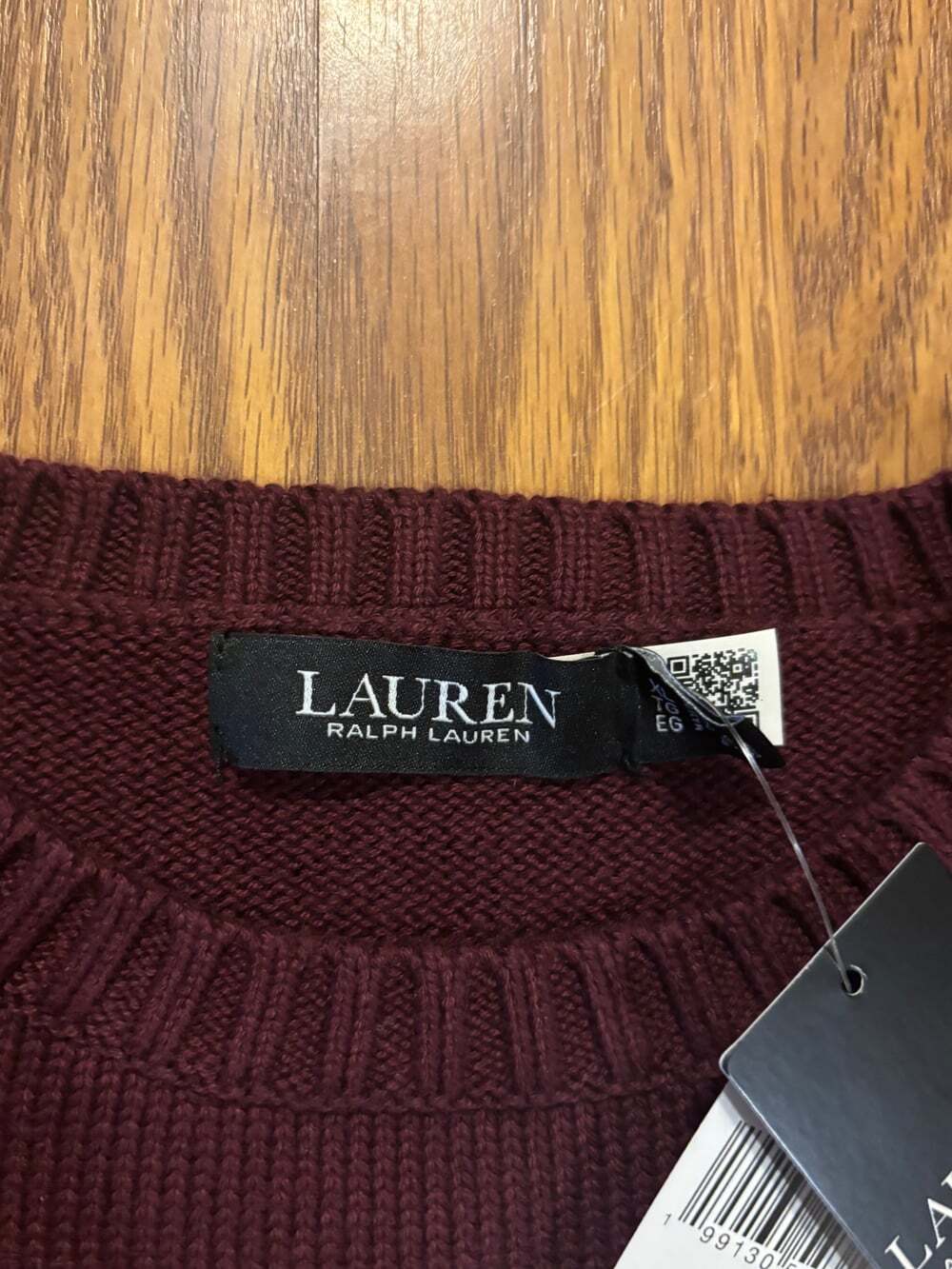 NWT Ralph Lauren Burgundy Dog Chunky Knit Teddy Bear Sweater - Picture 4 of 4